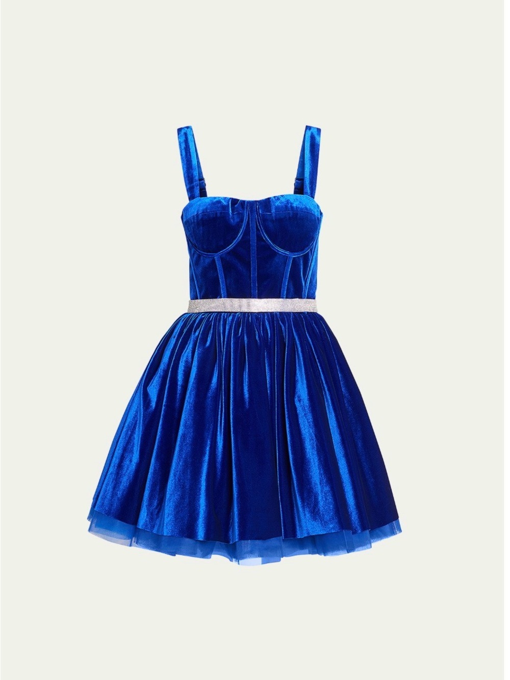 BRONX and BANCO Mademoiselle Blue Velvet Mini Dress NWOT Size Small